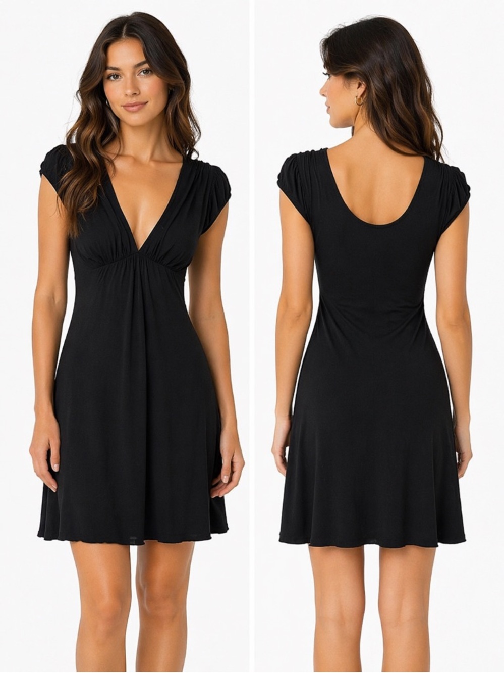 Sky V-neck Mini Dress Size L